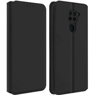 Étui portefeuille en cuir écologique noir pour Xiaomi Redmi Note 9 - Publicité Étui portefeuille en cuir écologique noir pour Xiaomi Redmi Note 9 - Publicité
