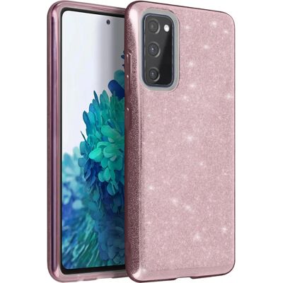 Avizar Galaxy S20 FE Rosa Sølv Glitter Tynd Cover Avizar Galaxy S20 FE Rosa Sølv Glitter Tynd Cover