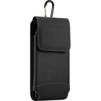 Avizar Sort Universel Vertikal Bælteetui med Klips & Karabiner Avizar Sort Universel Vertikal Bælteetui med Klips & Karabiner