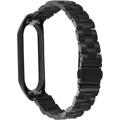 Bracelet en acier pour Xiaomi Mi Band 6 / 5 - Noir - Publicité Bracelet en acier pour Xiaomi Mi Band 6 / 5 - Noir - Publicité