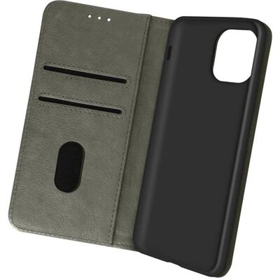 Funda para iPhone 13 Mini en Gris con Tarjetero y Soporte de Video Funda para iPhone 13 Mini en Gris con Tarjetero y Soporte de Video