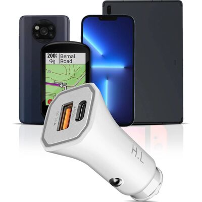 Avizar Autoladegerät - USB 3.0 & USB-C - Weiss Avizar Autoladegerät - USB 3.0 & USB-C - Weiss