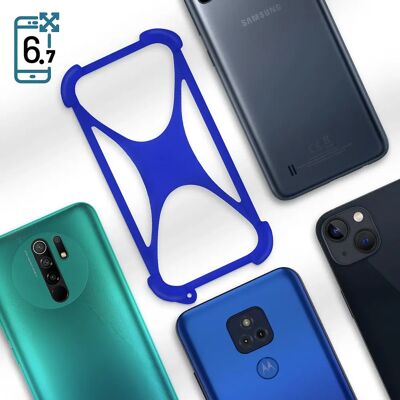 Coque de smartphone Avizar - Bleu foncé - Jusqu'à 6,7 pouces - Antichoc - Publicité Coque de smartphone Avizar - Bleu foncé - Jusqu'à 6,7 pouces - Antichoc - Publicité