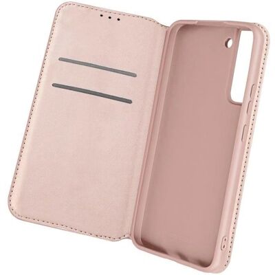 Funda de cartera Galax S22 Plus Oro Rosa con soporte de video - Avizar Funda de cartera Galax S22 Plus Oro Rosa con soporte de video - Avizar