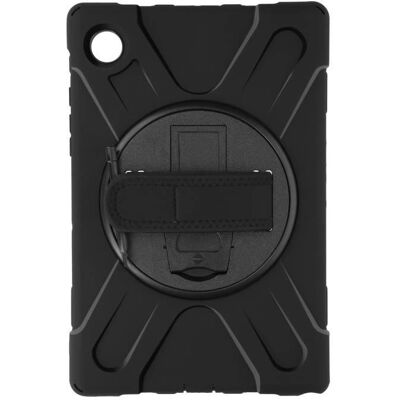Avizar Galaxy Tab A8 10.5 Schwarze Hybrid-Hülle mit Griff & Ständer Avizar Galaxy Tab A8 10.5 Schwarze Hybrid-Hülle mit Griff & Ständer