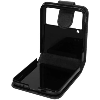 Coque Folio Noire en Faux-Cuir pour Galaxy Z Flip 3 - Publicité Coque Folio Noire en Faux-Cuir pour Galaxy Z Flip 3 - Publicité