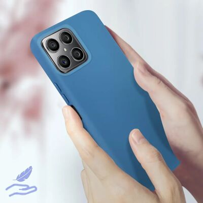 Coque Honor X8 4G - Silicone Soft-touch Bleu - Publicité Coque Honor X8 4G - Silicone Soft-touch Bleu - Publicité