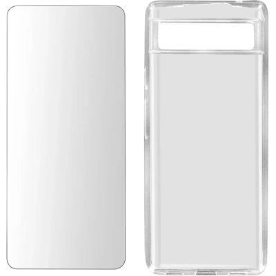 Coque et protecteur d'écran en gel de silicone pour Google Pixel 6a - Étui et protecteur d'écran - Publicité Coque et protecteur d'écran en gel de silicone pour Google Pixel 6a - Étui et protecteur d'écran - Publicité