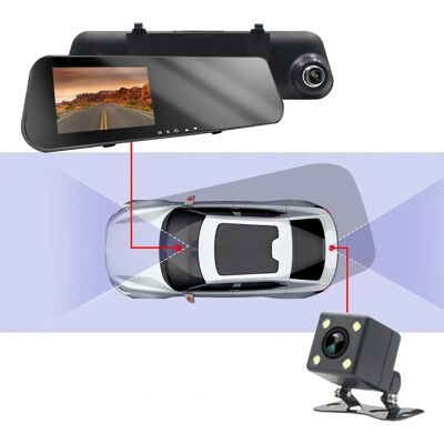 Avizar Rétroviseur dashcam - 4,3 pouces, 1080p HD, Noir - Publicité Avizar Rétroviseur dashcam - 4,3 pouces, 1080p HD, Noir - Publicité