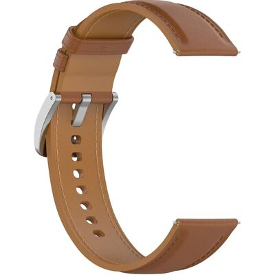 Bracelet en Cuir Avizar pour Galaxy Watch / Huawei Watch - Marron Clair - Cuir Bracelet en Cuir Avizar pour Galaxy Watch / Huawei Watch - Marron Clair - Cuir