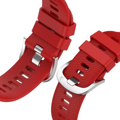 Bracelet en silicone texturé rouge pour Galaxy Watch Active 2 - Avizar - Publicité Bracelet en silicone texturé rouge pour Galaxy Watch Active 2 - Avizar - Publicité