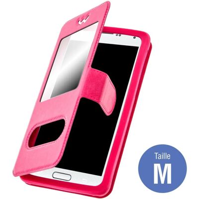 Coque Rose pour Smartphone Avizar - Modèle M - Flip double fenêtre - 4,3-4,7'' - Publicité Coque Rose pour Smartphone Avizar - Modèle M - Flip double fenêtre - 4,3-4,7'' - Publicité