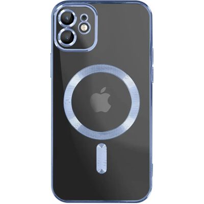 Coque en silicone bleu clair MagSafe pour iPhone 12 - Publicité Coque en silicone bleu clair MagSafe pour iPhone 12 - Publicité