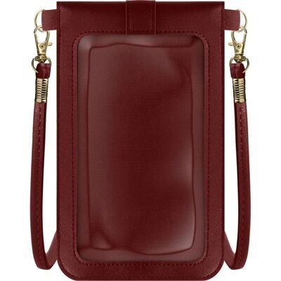 Sacoche bandoulière Burgundy avec fenêtre tactile - Publicité Sacoche bandoulière Burgundy avec fenêtre tactile - Publicité