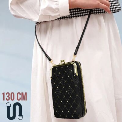 Sacoche Bandoulière pour Smartphone Noir - Cross-body Phone Bag - Publicité Sacoche Bandoulière pour Smartphone Noir - Cross-body Phone Bag - Publicité