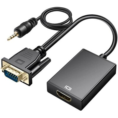 Avizar VGA auf HDMI Adapter - 1080p, Audio, Schwarz Avizar VGA auf HDMI Adapter - 1080p, Audio, Schwarz
