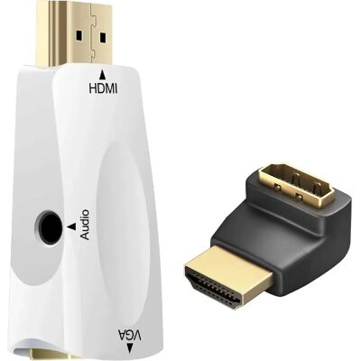 Adaptateur HDMI mâle à femelle VGA - Full HD, Blanc/Noir - Publicité Adaptateur HDMI mâle à femelle VGA - Full HD, Blanc/Noir - Publicité