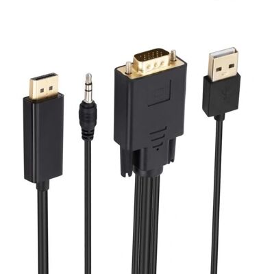 Adaptateur HDMI vers VGA - Full HD - 1.8m Noir - Publicité Adaptateur HDMI vers VGA - Full HD - 1.8m Noir - Publicité