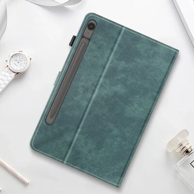 Avizar Galaxy Tab S9/S9 FE Dunkelgrüne Schutz Hülle mit Video Support Avizar Galaxy Tab S9/S9 FE Dunkelgrüne Schutz Hülle mit Video Support