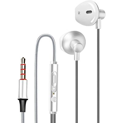 Écouteurs Intra-auriculaires en Nylon Blanc LinQ - Casque - Publicité Écouteurs Intra-auriculaires en Nylon Blanc LinQ - Casque - Publicité