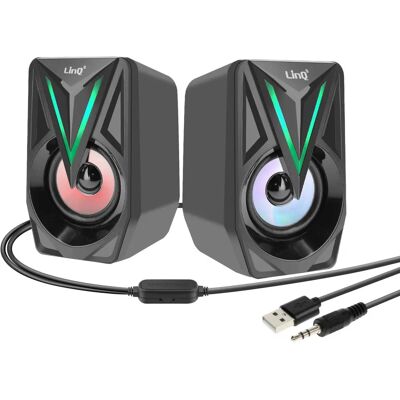 LinQ PC Speakers - Powerful Sound, RGB LED - PC Speakers LinQ PC Speakers - Powerful Sound, RGB LED - PC Speakers