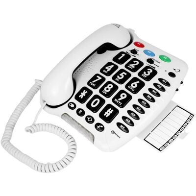 Geemarc White Amplified Senior Wall Mount Landline Telephone - Senior Landline Geemarc White Amplified Senior Wall Mount Landline Telephone - Senior Landline
