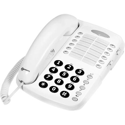 Geemarc White Senior Landline Phone - Amplified 30dB, Loud Ringtone Geemarc White Senior Landline Phone - Amplified 30dB, Loud Ringtone
