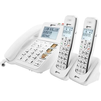 Téléphone amplifié senior avec 2 combinés sans fil - Senior Amplified Phone - Publicité Téléphone amplifié senior avec 2 combinés sans fil - Senior Amplified Phone - Publicité