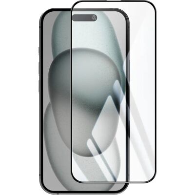 Blue Star Verre Trempé pour iPhone 16 - 9H Anti-rayures 5D Adhésif Complet Noir - Publicité Blue Star Verre Trempé pour iPhone 16 - 9H Anti-rayures 5D Adhésif Complet Noir - Publicité
