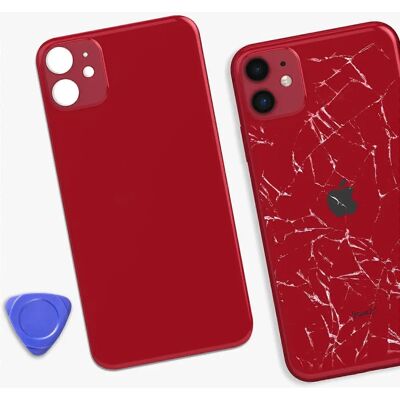 Clappio iPhone 11 Red Rear Glass - Smartphone Rear Glass Replacement Clappio iPhone 11 Red Rear Glass - Smartphone Rear Glass Replacement