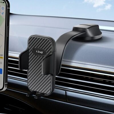 Soporte de coche para smartphone LinQ Clips ajustables con ventosa Soporte de coche para smartphone LinQ Clips ajustables con ventosa