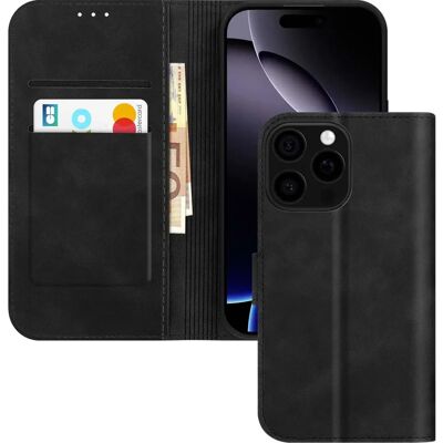 Étui portefeuille pour iPhone 16 Pro - Noir - Publicité Étui portefeuille pour iPhone 16 Pro - Noir - Publicité