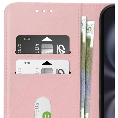 Funda Avizar para iPhone 16 Plus Rosa Oro con Cartera y Video Funda Avizar para iPhone 16 Plus Rosa Oro con Cartera y Video