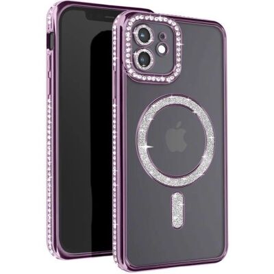 Avizar lilla iPhone 12 cover med MagSafe & Strass - Mobilcover Avizar lilla iPhone 12 cover med MagSafe & Strass - Mobilcover