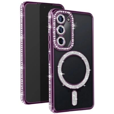 Avizar Galaxy S23 Lilla Rhinestone Cover - Mobilcover Avizar Galaxy S23 Lilla Rhinestone Cover - Mobilcover