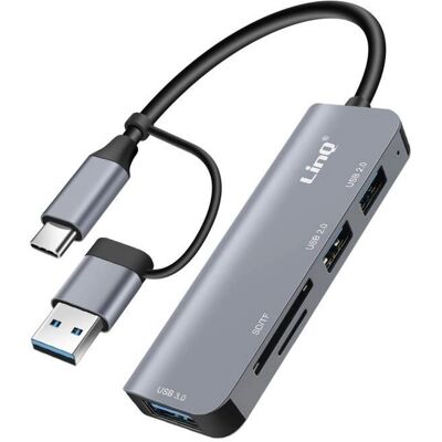 LinQ USB C and USB Hub with USB 3.0 + 2x USB 2.0 SD and TF Card Reader LinQ USB C and USB Hub with USB 3.0 + 2x USB 2.0 SD and TF Card Reader