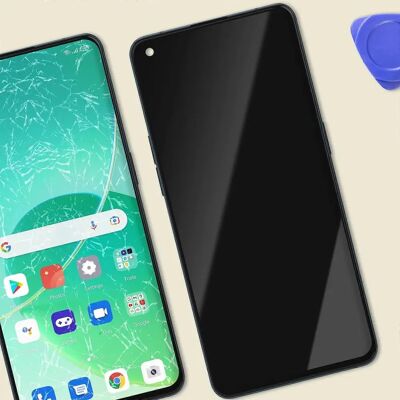 Écran de remplacement Clappio Oppo Reno 6 - Noir - Verre tactile et cadre - Publicité Écran de remplacement Clappio Oppo Reno 6 - Noir - Verre tactile et cadre - Publicité