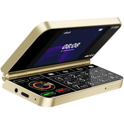 Avizar Téléphone mobile pliable 2G Écran double Dual SIM Batterie 1350mAh - Téléphone portable - Publicité Avizar Téléphone mobile pliable 2G Écran double Dual SIM Batterie 1350mAh - Téléphone portable - Publicité