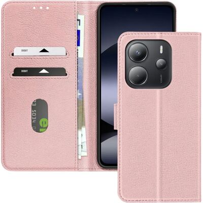 Avizar Xiaomi Redmi Note 14 4G Rose Gold Wallet Case - Phone Cover Avizar Xiaomi Redmi Note 14 4G Rose Gold Wallet Case - Phone Cover