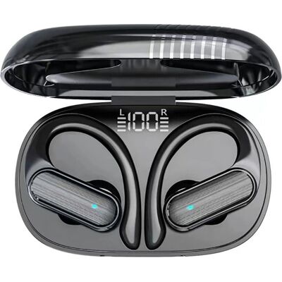 Eko Casque sans fil Bluetooth - Modèle avec écran LED - Noir - Publicité Eko Casque sans fil Bluetooth - Modèle avec écran LED - Noir - Publicité
