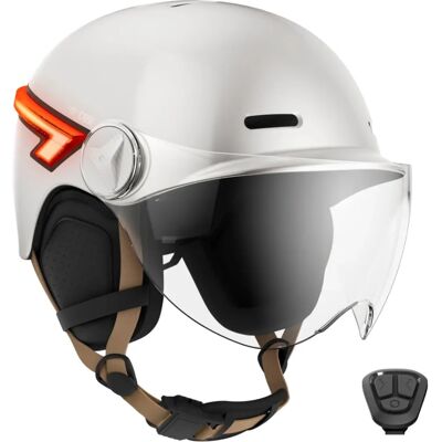 Casr Ivory Brillant LED Fietshjelm L - Veiligheidsvizier Casr Ivory Brillant LED Fietshjelm L - Veiligheidsvizier