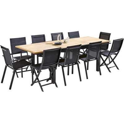 Ensemble de Jardin Wilsa Bali - Table Extensible + 6 Fauteuils + 4 Chaises - Publicité Ensemble de Jardin Wilsa Bali - Table Extensible + 6 Fauteuils + 4 Chaises - Publicité