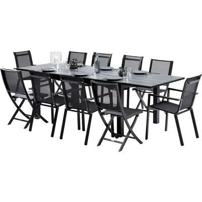 Wilsa HPL Star - Table extensible - 6 fauteuils - 4 chaises - Salon de jardin extérieur - Publicité Wilsa HPL Star - Table extensible - 6 fauteuils - 4 chaises - Salon de jardin extérieur - Publicité