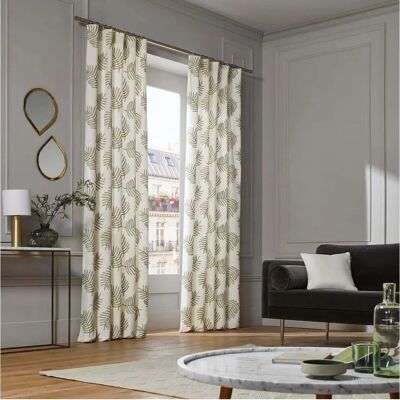 Rideau en lin viscose naturel avec sauge - Décoration de fenêtre - Publicité Rideau en lin viscose naturel avec sauge - Décoration de fenêtre - Publicité