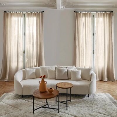 MADURA - CARLINA - Beige - Bourdon noir - Curtain panel - Publicité MADURA - CARLINA - Beige - Bourdon noir - Curtain panel - Publicité