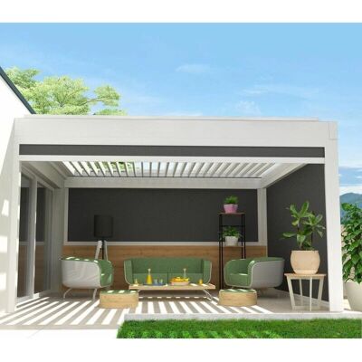 Intersun - Modelo 4,50x2,50 m - Toldo vertical para pérgola - Blanco Intersun - Modelo 4,50x2,50 m - Toldo vertical para pérgola - Blanco