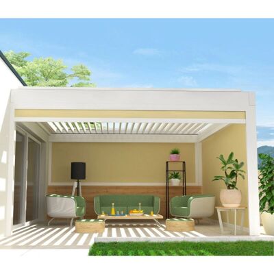 Toldo vertical Intersun - 5,00x2,50m - Motorado, Blanco RAL9010 - Sombrilla Toldo vertical Intersun - 5,00x2,50m - Motorado, Blanco RAL9010 - Sombrilla