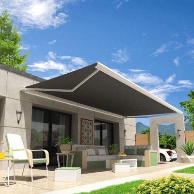 Toldos de Aluminio INTERSUN - Onyx 4,05 m Manual - Blanco y Gris Toldos de Aluminio INTERSUN - Onyx 4,05 m Manual - Blanco y Gris