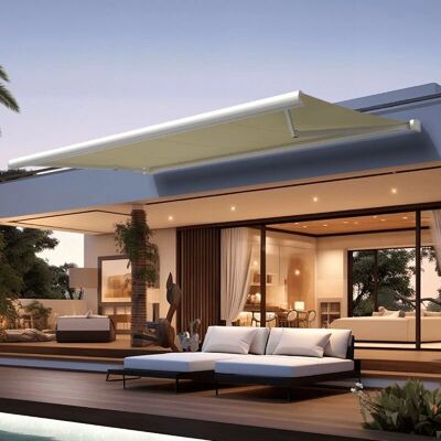 Toldo retráctil de aluminio INTERSUN 3x2m - Sombrilla Toldo retráctil de aluminio INTERSUN 3x2m - Sombrilla