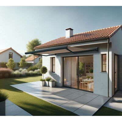 Intersun - Toldo motorizado gris antracita 4x3m Intersun - Toldo motorizado gris antracita 4x3m